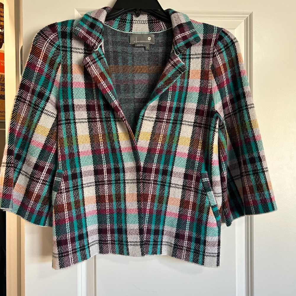 Anthropologie Multicolor Plaid Blazer - Picture 2 of 6